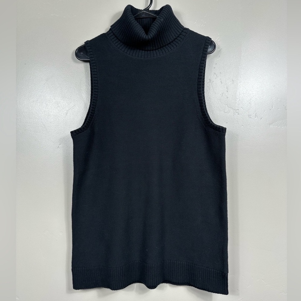J.Crew Women’s Turtleneck Sweater Tank in Black Size Large